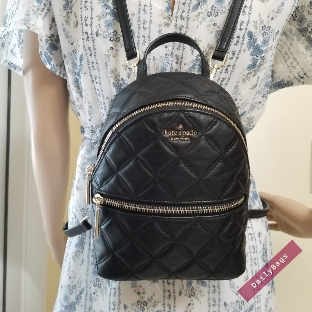 BLACK MINI CONVERTIBLE BACKPACK KATE SPADE LEATHER - Picture 13 of 15
